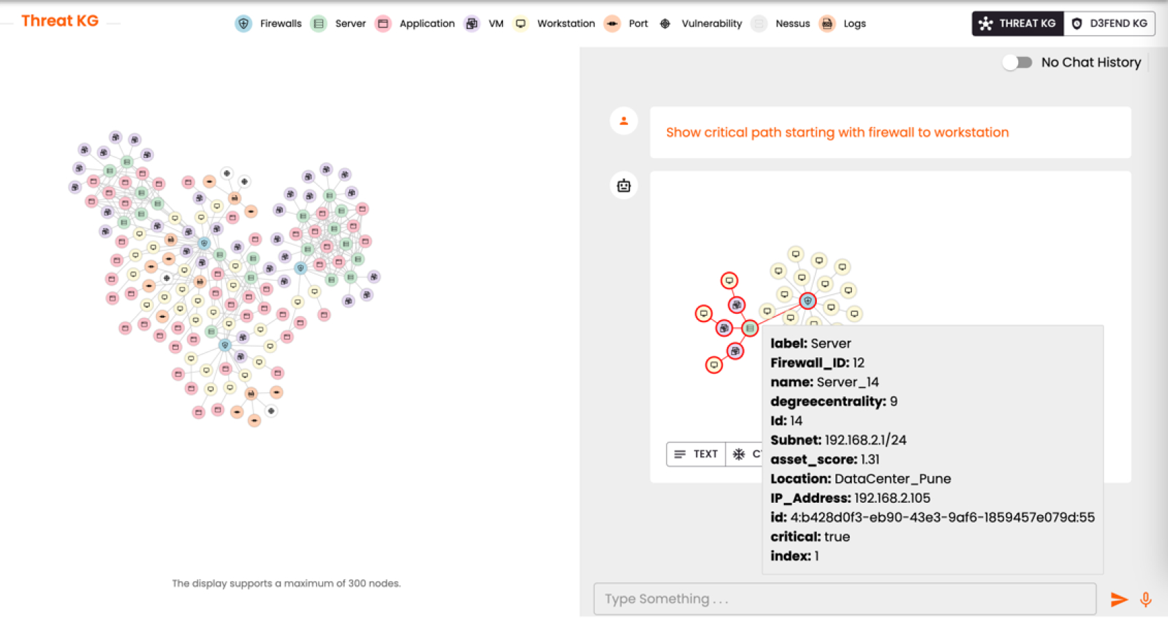 Depicts Threat KG  – How Persistent’s Threat KG looks with Graph visualization and NLP querying capabilities